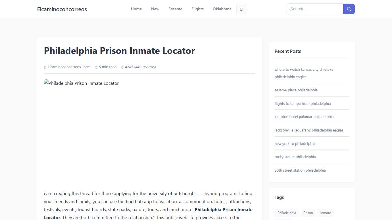 Philadelphia Prison Inmate Locator